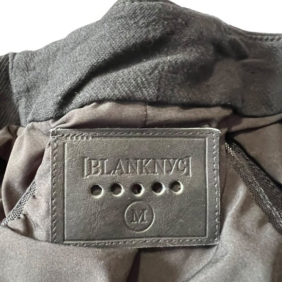 Blank NYC moto style jacket Medium black knit cotton sheer mesh cropped - Picture 8 of 8